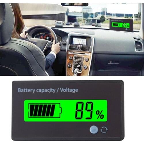 12V-84V Battery Meter Digital Battery Voltage Capacity Percent Monitor Tester Lead Acid Battery Indicator For Car Vehicle