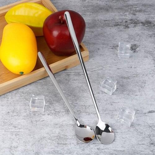 Long Handled Stainless Steel Coffee Spoon Ice Cream Dessert Tea Spoon For Picnic Kitchen Accessories