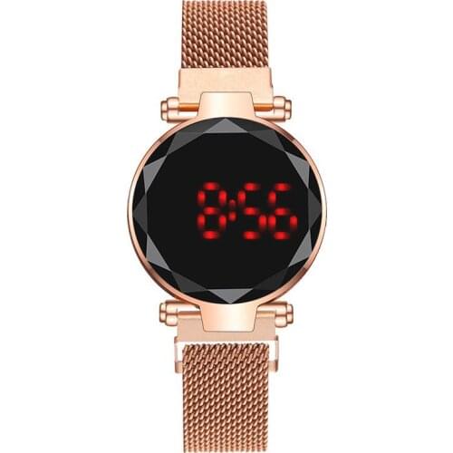 Round LED Watch Men Digital Watches Electronic Clock Men Wristwatch Stainless Steel Women Watches Female Watch Relogio Masculino