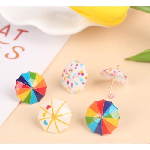 5pcs/set 1/12 Dollhouse Mini Umbrella Model Doll House Furniture Decor Doll House Micro Decoration
