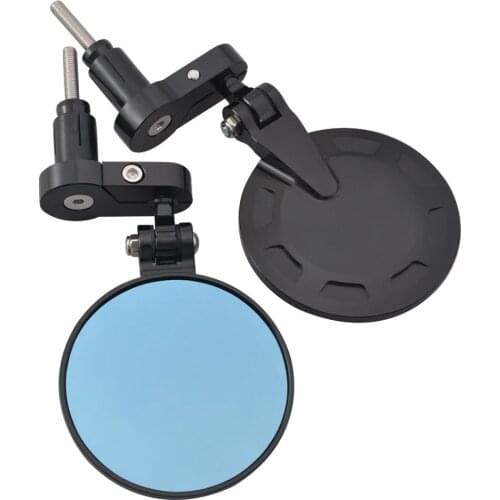 Motorcycle Round Bar End Mirrors Handlebar Mount Mirrors Hand Mirrors Universal Rearviews 7/8" 22mm 1" 25mm Handle Mirrors