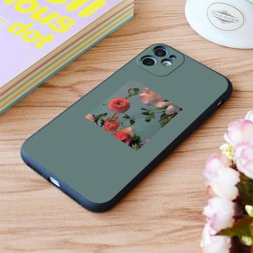 For iPhone Aesthetic Flower Art Print Soft Matt Apple iPhone Case 6 7 8 11 12 Plus Pro X XR XS MAX SE