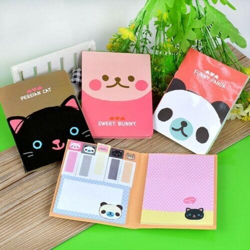 1Pcs Cute Little Animals Sticky Notes Stickers Bookmark Memo Point It Marker Flags Planner To Do List Stationery School Office