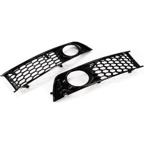 Front Lower S-Line Style Gloss Black Open Vent Fog Light Grille For Audi A4 B6 free shipping