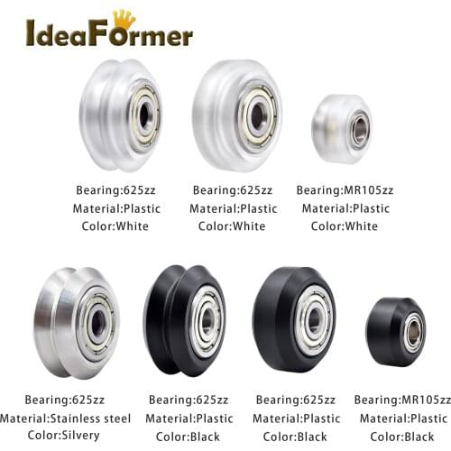 3D Printer Parts CNC Openbuilds Plastic Wheel POM MR105ZZ 625ZZ V-slot Bearing Bore 5mm Passive Round Gear Perlin Wheel Pulley