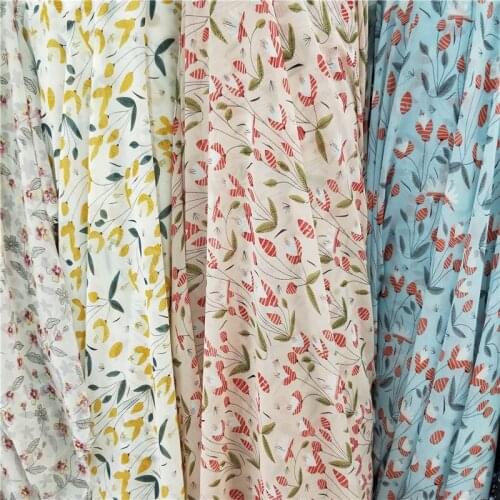 Dress Sewing Chiffon Fabric Floral DIY Material Lovely Scarf Blouse Cosplay craft Fabric 1 yard