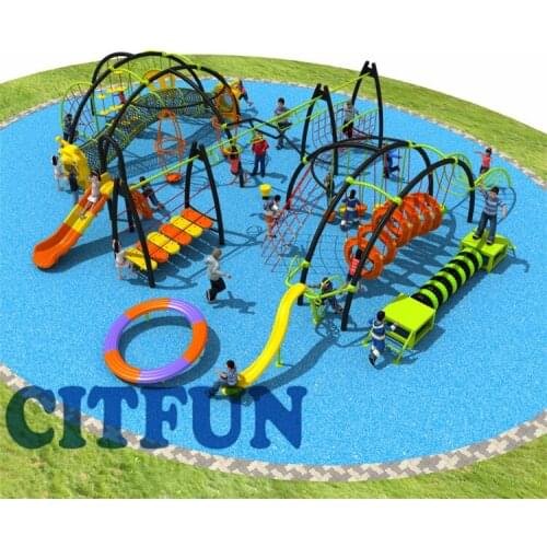 Popular Attractive Kids Climbing Rope Obstacle Course Adventure Playground Equipment Supplier OP16-250A