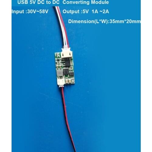 36V or 48V DC to DC converter 5V voltage step down transformer of electric bike Lithium ion USB 5V output