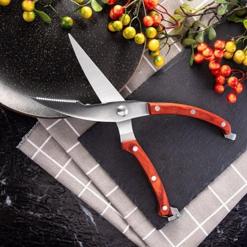 SHUOJI Super Power Poultry Scissors 3Cr13 Stainless Steel Kitchen Scissors Chicken Duck Fish Turkey Shears Kitchen Tools Sale