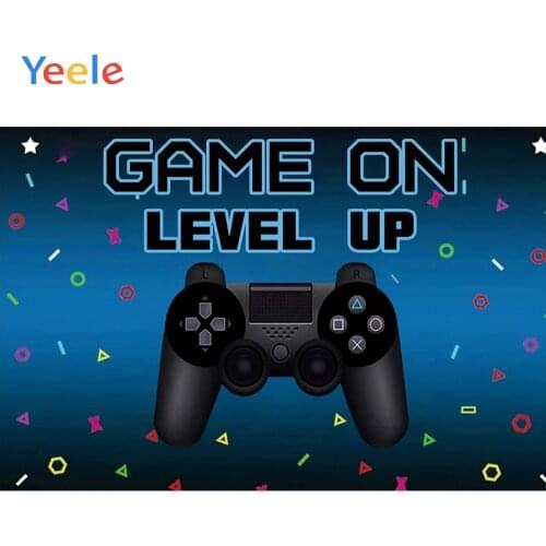 Game On Level Up Newborn Baby Shower Boy Birthday Party Backdrop Vinyl Photography Backdrops Photographic Background Photophone