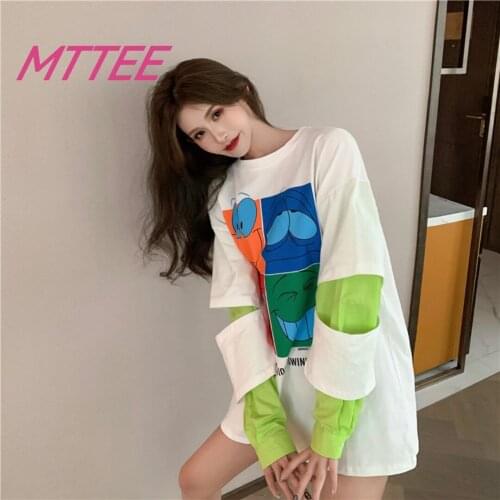 Gothic Goth Style Tshirt 2021 Mall Goth Tops Punk Long Sleeve Oversized T-shirt Harajuku Streetwear Korean Style Womens T-shirt