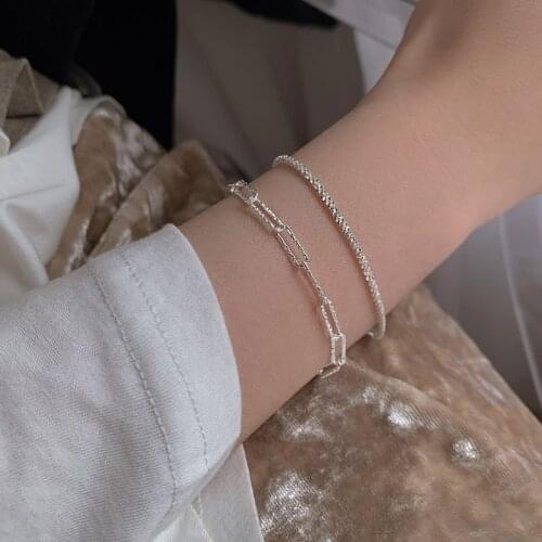 925 Sterling Silver Shiny Chain Bracelet Simple Light luxury Bracelet For Women Hot Jewelry Gifts S-B549