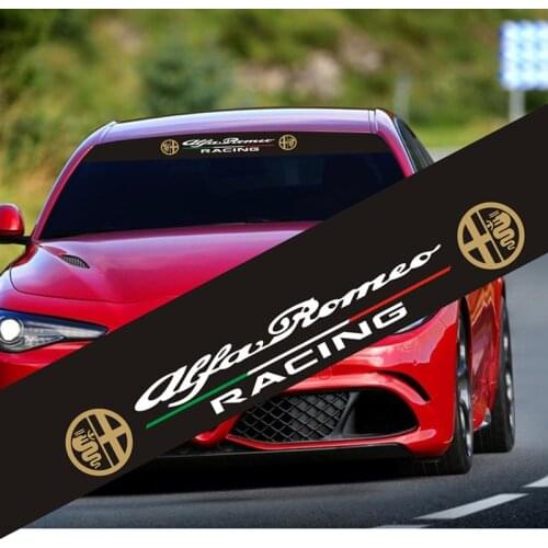 1X Car Front Windshield Stickers Italy Sports RACING Decal Styling for Alfa Romeo 4C 147 156 166 159 Giulietta Giulia Spider GT