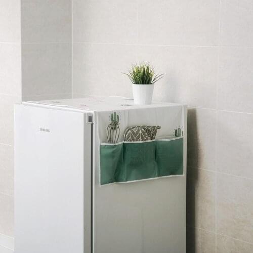 1pc PEVA Refrigerator Cover Fridge Cover with Top Bags Refrigerator Fridge Dust Cover with Sotrage Bag Home Accessories