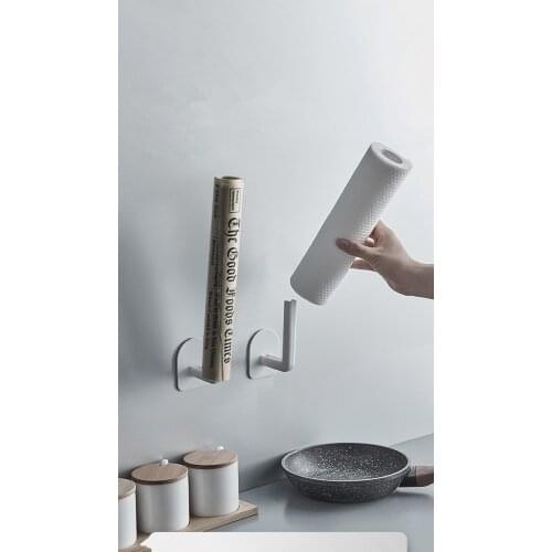 1PC Kitchen Self-adhesive Under Cabinet Paper Roll Rack Towel Holder Tissue Hanger Storage Rack For Bathroom Toilet XB 066