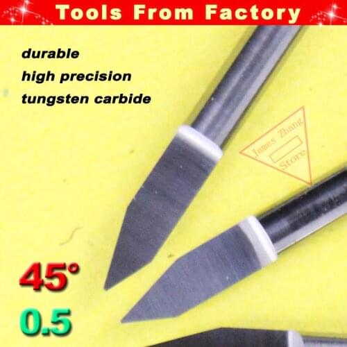 10pcs New Carbide PCB CNC Engraving Machine Router V Bits 45 Degree 0.5mm HUHAO #J3.4505