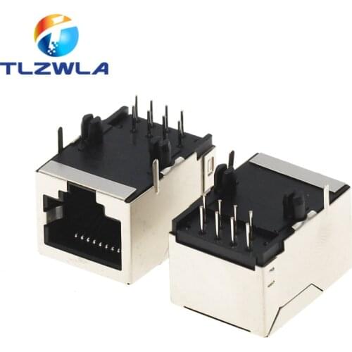 10PCS Shield RJ45 8P8C Jack Connector No LED 21MM PCB Mount Network Internet Modular