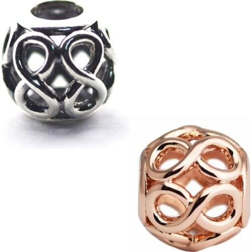 2 Types Infinite Sign Vintage Beads for Silver 925 Original Charms Bracelets Women DIY Jewelry Charm Beads for Jewelry Making