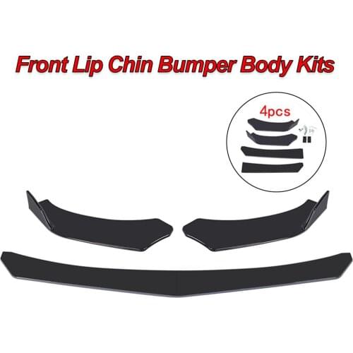 4Pcs Universal Car Rear Bumper Lip Diffuser Splitter Spoiler Scratch Protector Front Bumper Automobile Lip Body Kit Spoiler