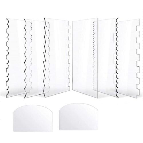 Acrylic Scraper Cake Decorating Comb,Acrylic Icing Comb Frosting Icing Cake Edge with Cake Smoother Scraper for Cake