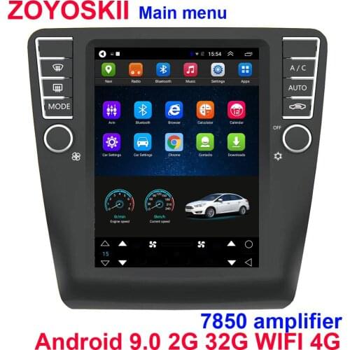Android 9.0 os 10.4 inch vertical tesla style CAR Radio GPS bluetooth Navigation player for For Volkswagen Superb 2009-2013