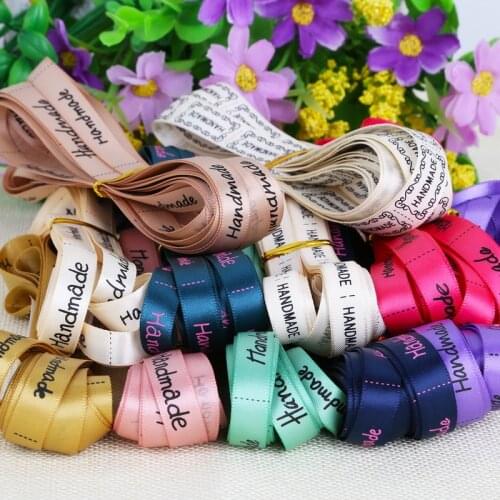 5 Yards 10mm Handmade Printed Satin Ribbon Home Decorations For Wedding Festival Birthday Party Decorative Crafts Ribbons