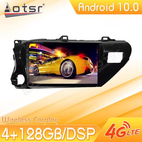 4+128GB Android Car Multimedia Stereo Player For Toyota Hilux 2016 2017 2018 Tape Radio Recorder Video GPS Navi Head Unit 2 Din