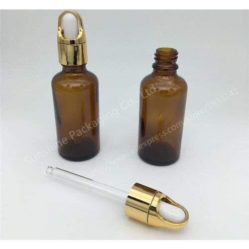 Free shipping 500 X 50ml Refillable Bottles Amber Glass Liquid Reagent Pipette Bottle Eye Dropper Drop Aromatherapy