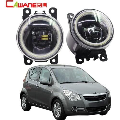 Cawanerl For Opel Agila (B) (H08) Hatchback 2008-2015 Car LED Lamp 4000LM H11 Fog Light Angel Eye Daytime Running Light DRL 12V
