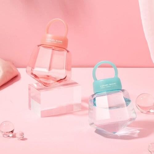 Diamond Water Cup Creativity Portable Transparent Plastic Cup Outdoor Sports Water Cup Summer Mini Cup With Silicone Handle