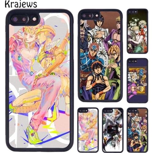 Krajews JoJos Bizarre Adventure Golden Wind Phone Case For iPhone 6 7 8 plus 11 12 Pro X XR XS Max Samsung Galaxy S7 S8 S9 S10