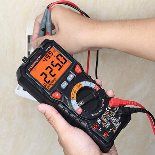 Handheld Digital Multimeter HT118 True RMS Ammeter Voltmeter LCD Display Ohm Capacitance Battery Tester 6000 Counts Multimetro