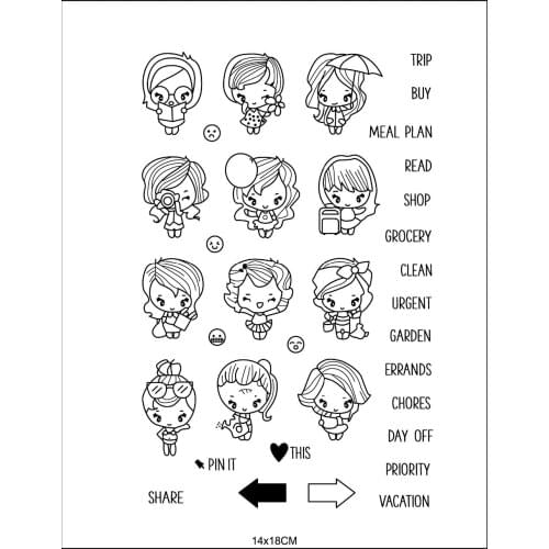 Girl stamp Clear Stamp for Scrapbooking Transparent Silicone Rubber DIY Photo Album Decor 818