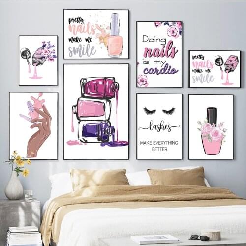 Diy Diamond Painting Fashion Nail Salon Mascara Girl Full Square / Round Diamond Embroidery Rhinestone Mosaic Fashion Room Decor