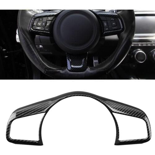For Jaguar XE XF F-Pace f pace F-TYPE 2016 2017 2018 Steering Wheel Frame Trim Cover Carbon /Chrome Style Car Accessories 1pcs