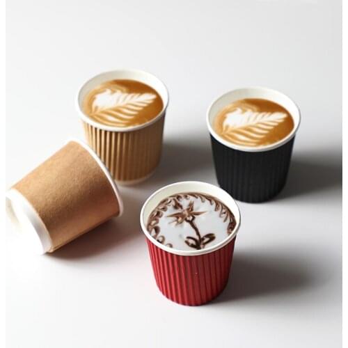100pcs Double layer paper disposable coffee cup 100ml 4oz small thick dirnking papaer cups birthday party favors milk tea cup