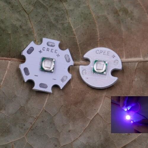 UV Purple Cree 395nm Led Emitter Lamp Light With 16MM 20MM Aluminum PCB Board
