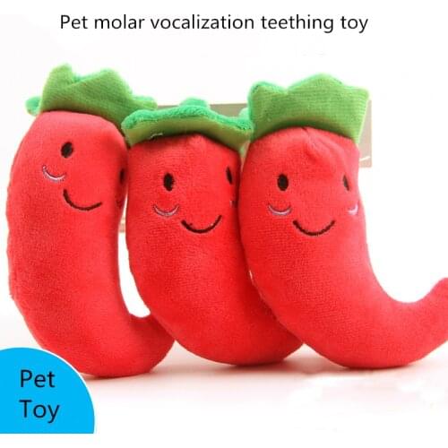 Dog pet toy plush vocalization red pepper 14 * 6cm pet plush toy,Q42