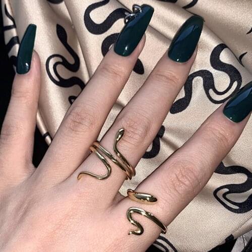Goth Snake Rings For Women Metal Punk Charms Hip Hop Animal Rings 90s Jewelry Gossip Girls Aesthetics Wholesale Friends Gifts