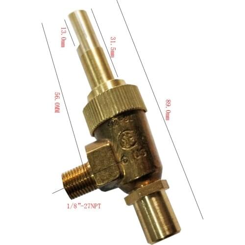 Commercial stove fittings elbow gas valve inlet and outlet 1/8"NPT thread with copper nozzle 8mm valve shaft control valve