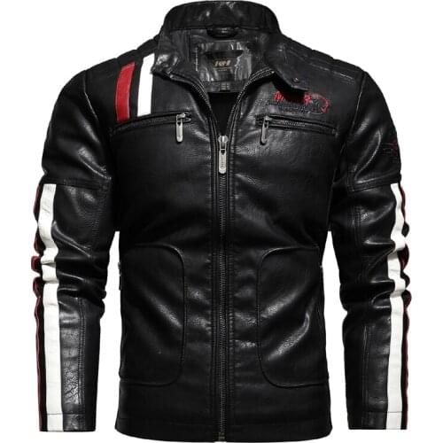 Mens Jacket Leather Business Casual Leather Autumn Winter Jacket Men New Motorcycle Windproof Warm Leather Jacket Men