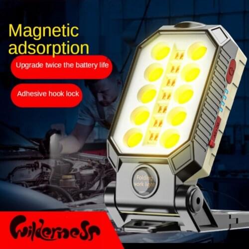 Outdoor equipment rechargeable USB core work light portable LED flashlight adjustable waterproof magnet design adver light