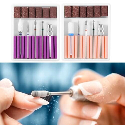 Nails Exfoliating Polishing Tool Kit Ceramic Drill Bits Nail Art Accessory Electric Nail Sander Pedicure Manicure Kit 5pcs