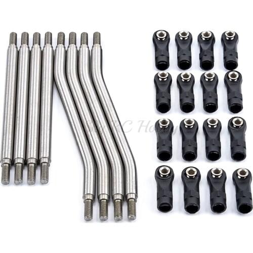 RC Steering Linkage Set RC Steering Link Rod End Stainless Steel Fit for Axial Capra AXI03004 Remote Control Car Parts