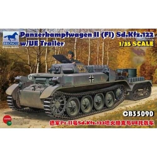 BRONCO CB35090 1/35 WWII German Panzerkampfwagen II Sd kfz 122 w/UE Trailer - Scale Model Kit