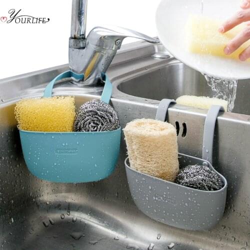OYOURLIFE Double Layer Sink Sponge Holder Kitchen Faucet Sponge Soap Sundries Hanging Drain Rack Sink Accessories Organizer