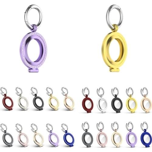 Fit for Apple Airtag Locator Metal Protective Sleeve Airtag Diamond Protective Shell Necklace Pendant