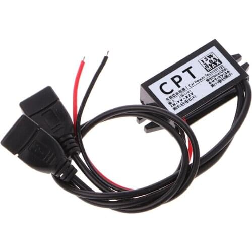 DC Converter 12V To 5V 3A Double 2 USB To Auto Power Regulator Voltage Step Down T21E