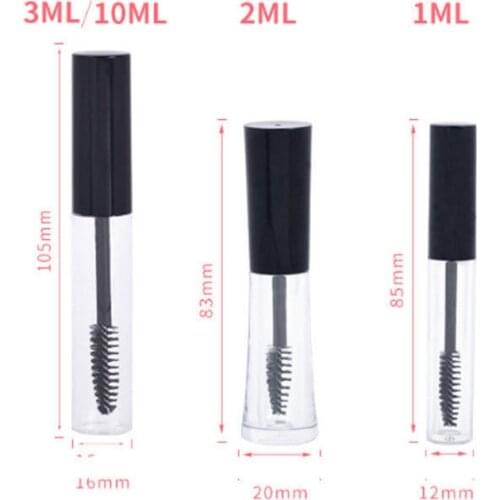 5pcs/lot 1/2/3/10ml Empty Mascara Tube With Eyelash Brush Empty Bottle For DIY Mascara Container Set Mascara Refillable bottle