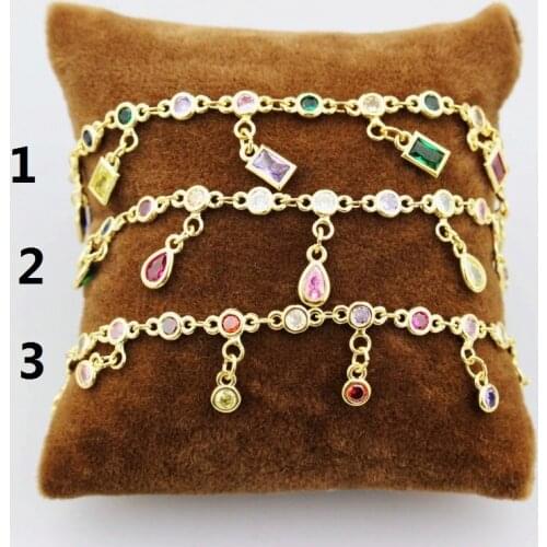 Adjustable 5pcs/lot New design cz bracelet,multicolor cubic zirconia bracelet jewelry,hot sell beautiful cz plating bracelet